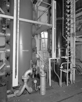 Interior.
Still House No.1: view from SSW of Grain Still, with analyser column and rectifier column.