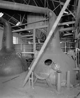 Interior.
Still House No. 2:  view from SW of Low Wines Still No.1 (left) and Wash Still No.1 (right), with Mash House in background.