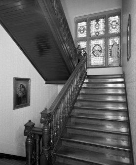 Interior, view of staircase at first floor level