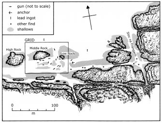 The wreck site and its environs.