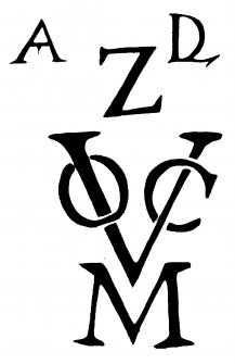 The ‘Z-VOC-M’ cipher from the printed form
on which Adelaar’s inventory of specie is listed. ‘ADL’ has
been superscribed by hand; presumably this is an abbreviation
of the ship’s name (after a detail in NAS AC 9/1203).
