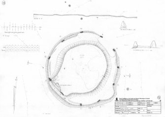 400dpi scan of site plan DC44513 - Plan, elevation and sections of Sunhoney Stone Circle