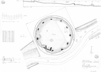 400dpi scan of site plan DC44476 - Plan, elevation and section of Easter Aquhorthies Stone Circle