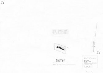 400dpi scan of site plan DC44483 - Plan and elevation of South Ley Lodge Stone Circle