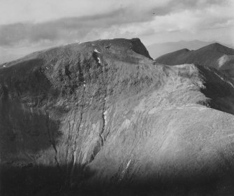 Ben Nevis.  Oblique aerial photograph taken facing north.  This image has been produced from a print.