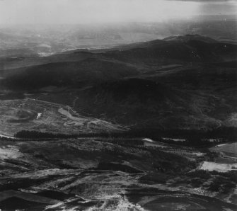 Creag Ghiubhais and Creag Phiobaidh, Balmoral Estate.  Oblique aerial photograph taken facing south-east.  This image has been produced from a print.