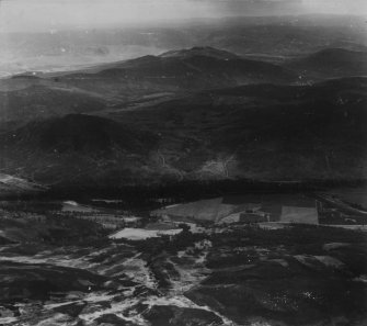 Creag Ghiubhais and Glen Girnock, Balmoral Estate.  Oblique aerial photograph taken facing south-east.  This image has been produced from a print.