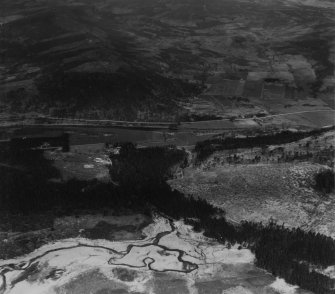 Craig Nordie and Gelder Burn, Balmoral Estate.  Oblique aerial photograph taken facing north.  This image has been produced from a print.