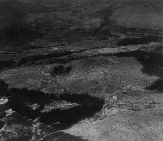 Creag a' Ghobhainn and Mains of Monaltrie, Balmoral Estate.  Oblique aerial photograph taken facing north.  This image has been produced from a print.