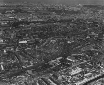 Edinburgh, general view, showing Haymarket Station and Dean Gardens.  Oblique aerial photograph taken facing north.  This image has been produced from a print.