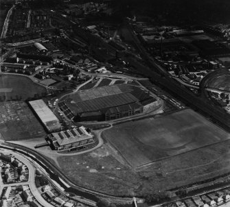 Murrayfield Rugby Football Ground, Roseburn Street, Edinburgh.  Oblique aerial photograph taken facing east.  This image has been produced from a print.