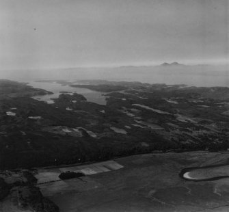 Loch Sween and Crinan Canal, Knapdale.  Oblique aerial photograph taken facing south-west.  This image has been produced from a print.