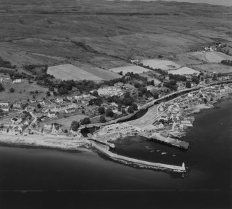 Ardrishaig, general view, showing Ardrishaig Harbour and Crinan Canal.  Oblique aerial photograph taken facing north-west.  This image has been produced from a print.