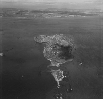 Inchkeith, Firth of Forth.  Oblique aerial photograph taken facing north.  This image has been produced from a print.