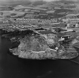 Dumbarton Rock.  Oblique aerial photograph taken facing north-east.  This image has been produced from a print.