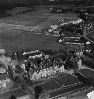 Craiglynne Hotel, Woodlands Terrace, Grantown-on-Spey.  Oblique aerial photograph taken facing north.  This image has been produced from a damaged print. 