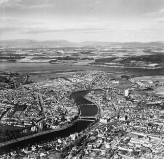 Inverness, general view.  Oblique aerial photograph taken facing north-west.  This image has been produced from a print.