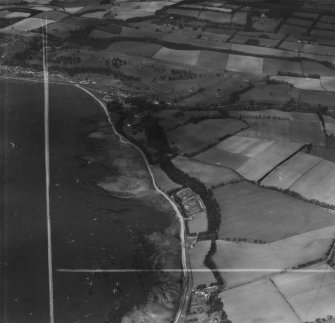 Craigflower Estate, Torryburn.  Oblique aerial photograph taken facing north.  This image has been produced from a crop marked print.