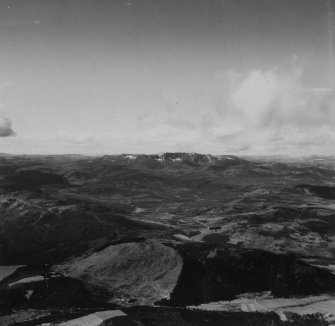 Glen Girnock and Lochnagar - Cac Carn Beag, Grampian Mountains.  Oblique aerial photograph taken facing south-west.  This image has been produced from a print.