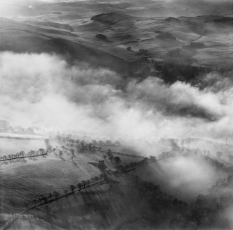 Galashiels, general view, showing Ladhope Crescent.  Oblique aerial photograph taken facing south-west.  This image has been produced from a print.