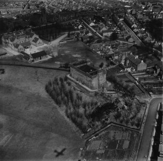 Water Tower, Keptie Hill and Angus College, Arbroath.  Oblique aerial photograph taken facing north-east.  This image has been produced from a print.