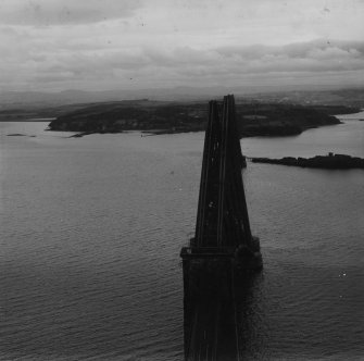 Forth Rail Bridge and North Queensferry, Firth of Forth.  Oblique aerial photograph taken facing north.  This image has been produced from a print.