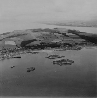 Great Cumbrae Island, general view, showing Millport.  Oblique aerial photograph taken facing north.  This image has been produced from a print.