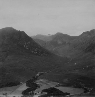 Glen Sannox, Isle of Arran.  Oblique aerial photograph taken facing south-west.  This image has been produced from a print.