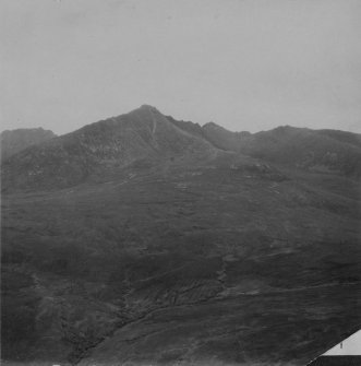 Goatfell and Meall Breac, Isle of Arran.  Oblique aerial photograph taken facing north-west.  This image has been produced from a damaged print.