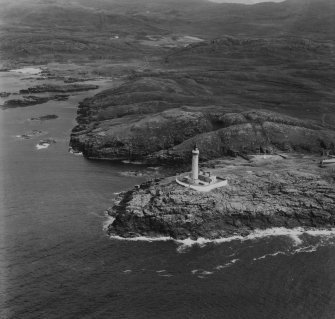 Ardnamurchan Lighthouse and Grigadale.  Oblique aerial photograph taken facing east.  This image has been produced from a print.