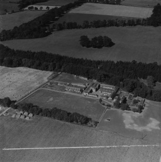 Milne Graden East Mains, Coldstream.  Oblique aerial photograph taken facing north-west.  This image has been produced from a crop marked print.