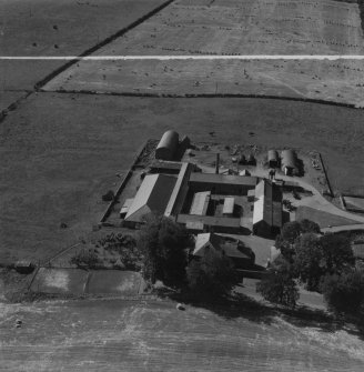 Milne Graden West Mains, Coldstream.  Oblique aerial photograph taken facing west.  This image has been produced from a crop marked print.