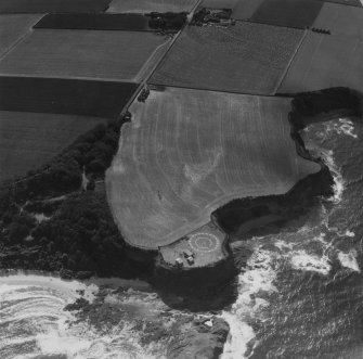 Radio mast, Auldhame, under construction.  Oblique aerial photograph taken facing south-west.  This image has been produced from a print.