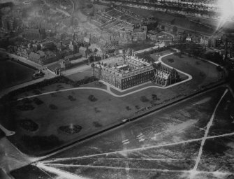Palace of Holyroodhouse, Edinburgh.  Oblique aerial photograph taken facing north-west.  This image has been produced from a print.
