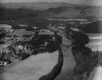 Birnam, general view, showing Torwood House, St Mary's Road and Dunkeld Bridge.  Oblique aerial photograph taken facing north-west.  This image has been produced from a print.