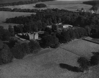 Ethie Castle, Inverkeilor.  Oblique aerial photograph taken facing north-east.  This image has been produced from a print.