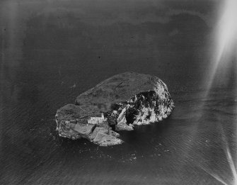 Bass Rock.  Oblique aerial photograph taken facing north.  This image has been produced from a print.