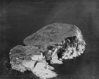 Bass Rock.  Oblique aerial photograph taken facing north.  This image has been produced from a print.