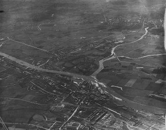 Clydebank and Renfrew, general view.  Oblique aerial photograph taken facing south.  This image has been produced from a print.