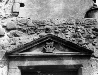 Detail of pediment in Argyll wing.