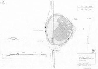 RCAHMS survey drwaing: Plan, elevation and section of Corrie Cairn Stone Circle