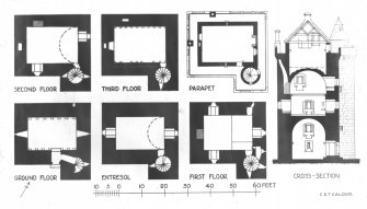 Plan and section drawings.