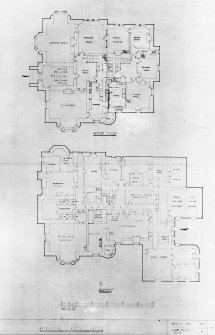 Photographic copy of drawing showing basement and ground floor plans.
Titled: 'BALQUHIDDER YOUTH HOSTEL'
'Master of Works, S.Y.H.A.' 7 Glebe Crescent, Stirling'