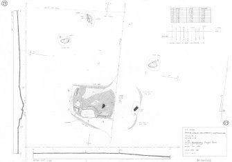 400dpi scan of site plan DC44502 - Plan, elevation and section of Old Rayne RSC