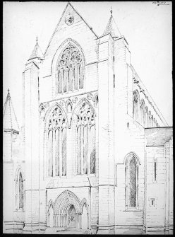 Photographic copy of drawing of W End.