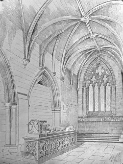 Photographic copy of engraving of St Mirren's Aisle.