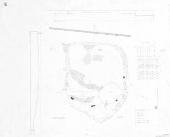 RCAHMS survey drawing: Plan and sections of Old Bourtreebush Stone Circle