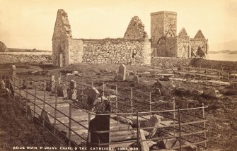 Titled 'Reilig Oran, St Oran's Chapel & the Cathedral, Iona'.