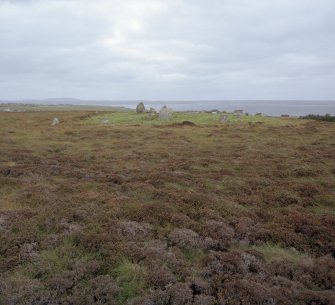 General view of Chambered Cairn taken from the south.