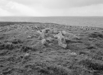 General view of Caisteal Mhic Creacail chambered cairn, taken from the east south east.